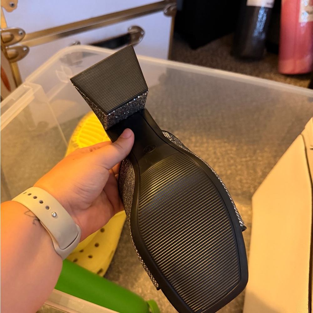 A New Day Women's Black and Silver Mules - Picture 2 of 3
